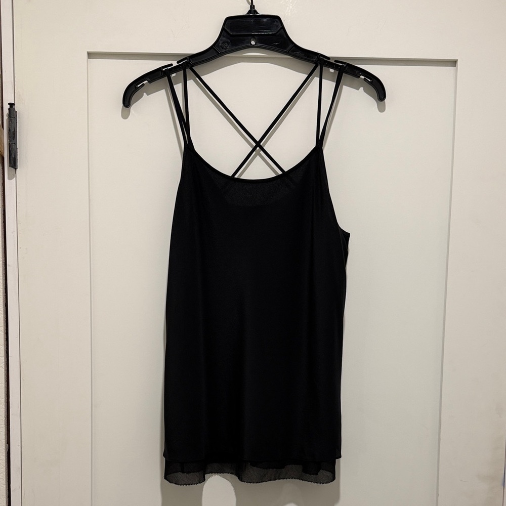 Chelsea28 Black Silk Women's Top